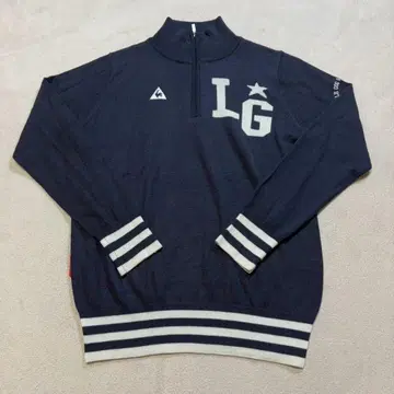 lecoq sportif 하프 지퍼 니트 스웨터 네이비 L 사이즈