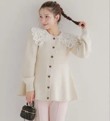 바텐 레이스 카라 가디건 핏모어