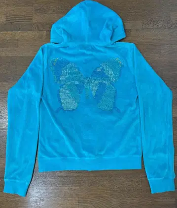 evil 후드티 스카이블루 벨로아 버터플라이 스와로브스키 백 디자인