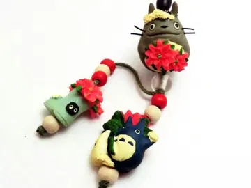 꽃 모티브 이웃집 토토로 대 중 소 토토로 참 스윙 키링