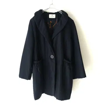 실크 100% 롱 코트 숄카라 안감 올 패턴 블랙 9호 실크