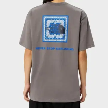 THE NORTH FACE 그레이 백 프린트 티셔츠 S 사이즈