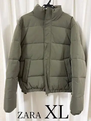 ZARA 박스핏 퍼프 자켓 그린 XL