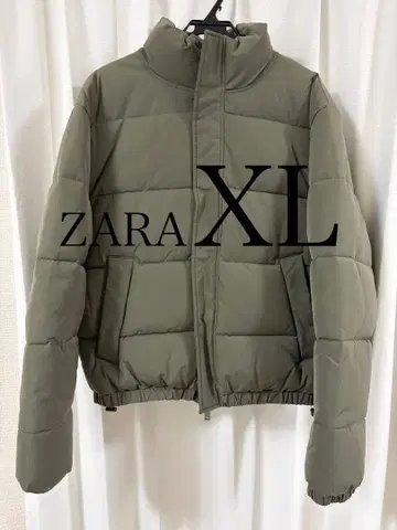ZARA 박스핏 퍼프 자켓 그린 XL 남성용