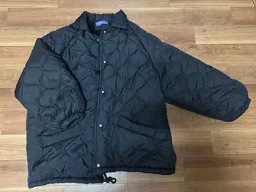 블랙 퀼팅 자켓 오버 사이즈