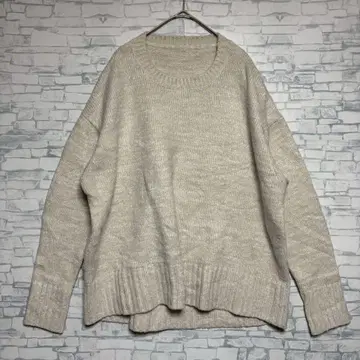 [ ZARA ] 베이지 크루넥 긴팔 니트 울 혼방