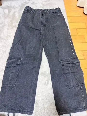 AFB STUDDED DENIM CARGO PANTS