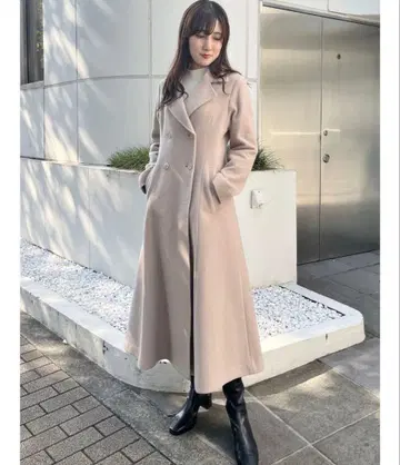 핏앤플레어 롱 울 코트