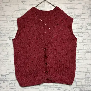 와인 레드 니트 가디건 앞 버튼 새상품급