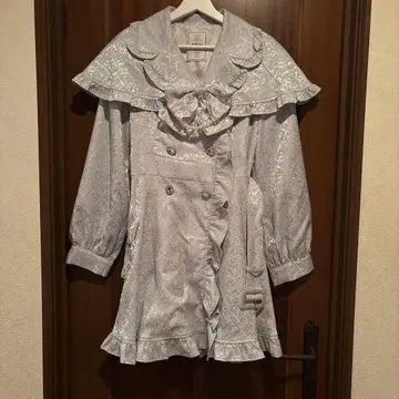 Ank Rouge 케이프 프릴 트렌치코트 (블루)