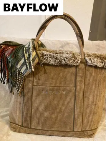 BAYFLOW 베이플로우 코듀로이 퍼 토트백 L 사이즈