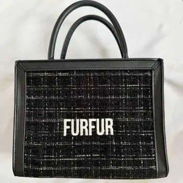 FURFUR 트위드 로고 토트백 블랙