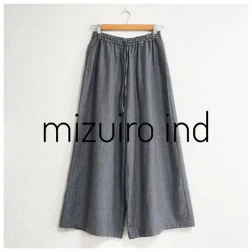 새상품급 mizuiro ind 울 블렌드 스트라이프 와이드 이지 팬츠