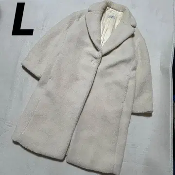 인기 보아 코트 [ PLST ] 빅 칼라 체스터 화이트 계열 L