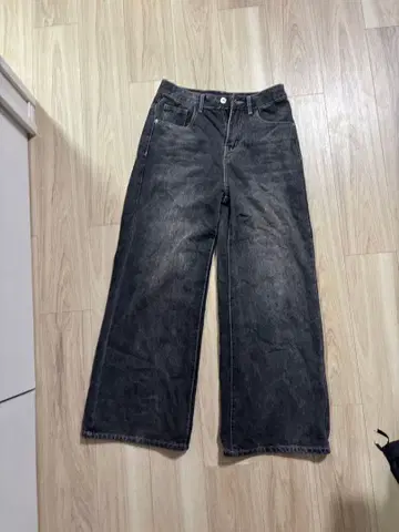 Asapmode 블랙 와이드 데님 팬츠