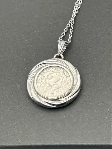 한정판 디즈니 곰돌이 푸 실버 코인 목걸이 순은 999