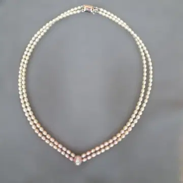 핑크 x 화이트 그라데이션 펄 목걸이 연말 대특가 오늘 삭제