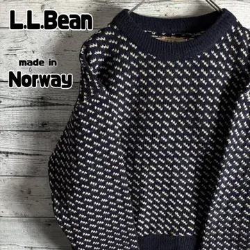 [ 노르웨이산 80s ] 엘엘빈 바즈아이 니트 여성용 M 네이비