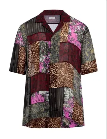 DRIES VAN NOTEN 23SS 패치워크 반팔 셔츠 체크