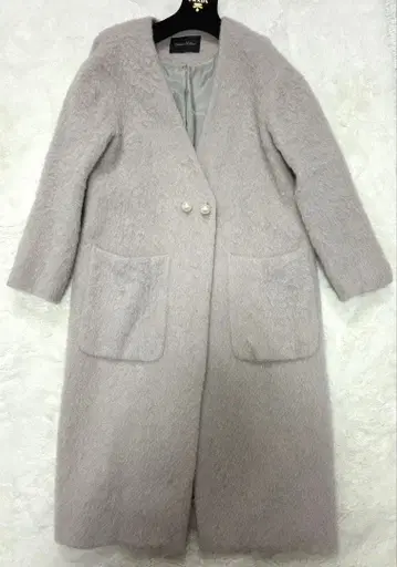 그레이스 클래스 그레이스 콘티넨탈 샤기 코트 펄 버튼 38