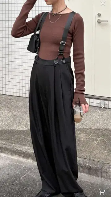 서스펜더 하이웨스트 팬츠