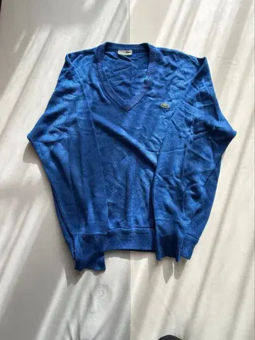 라코스테 파랑 V넥 니트 스웨터