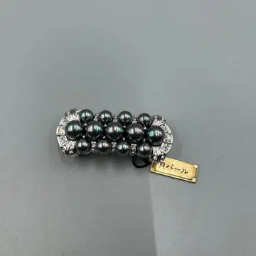 242 빈티지 블랙 컬러 진주와 크리스탈 오비 고정 띠