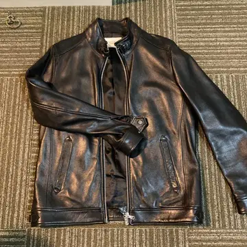 MEN'S BIGI 블랙 가죽 자켓