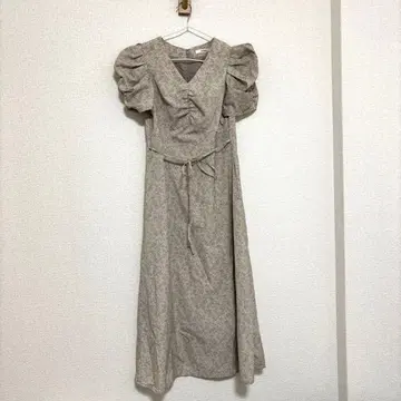 스나이델 Sustainable 개더 프린트 롱 원피스