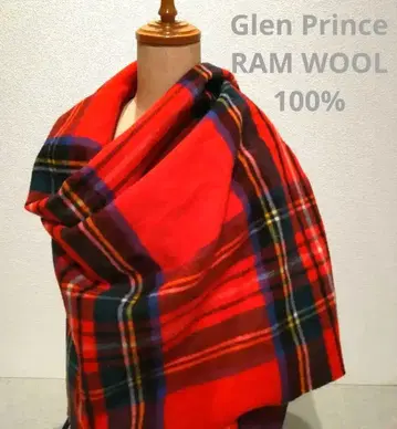 컨디션 최상 Glen Prince 램스울 100% 대형 스톨 머플러