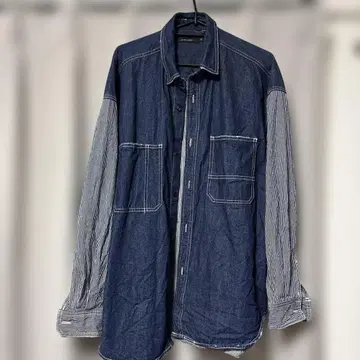 데님 스트라이프 긴팔 셔츠 니코앤드