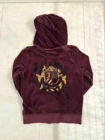 Juicy Couture 버건디 후드티 M