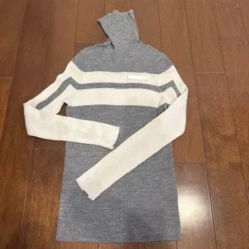 JUN&ROPE 터틀넥 스웨터 그레이 화이트