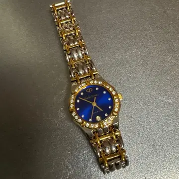 파란색 다이얼 스톤 장식 손목시계