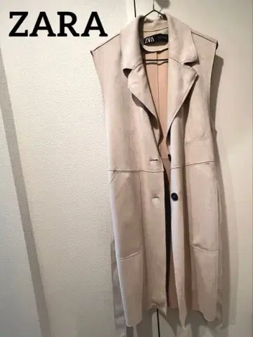 ZARA 베이지 스웨이드 느낌 롱베스트
