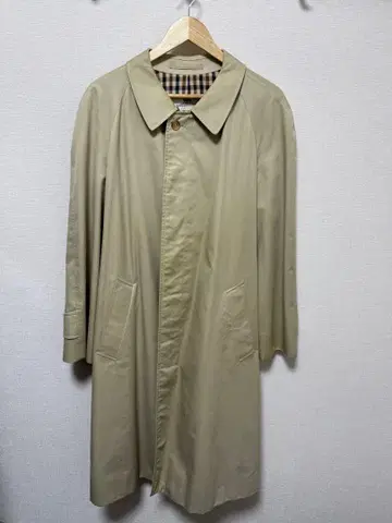 베이지 스텐카라 코트 체크 안감