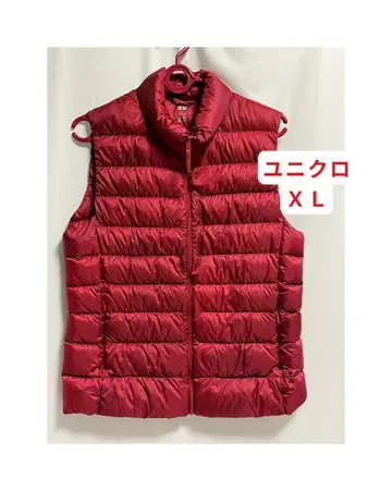유니클로 XL 빨간색 다운 베스트 클리닝 완료