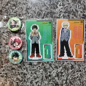 미도리야 이즈쿠 바쿠고 카츠키 아크릴 스탠드 세트 + 캔 배지