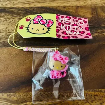 새상품 오사카 한정판 헬로키티 레오파드 무늬 일광화상 키티 스트랩