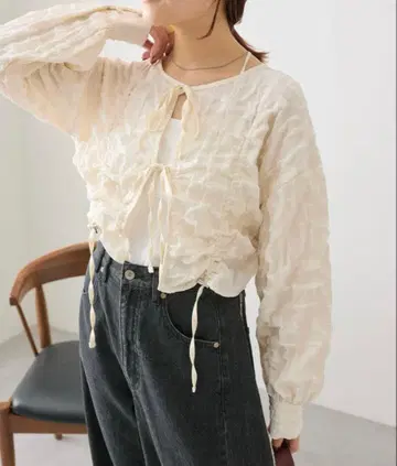 w closet 포코포코 드로스트 셔츠 아이보리