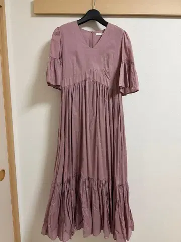 MARIHA 플레어 슬리브 롱 원피스 핑크 36