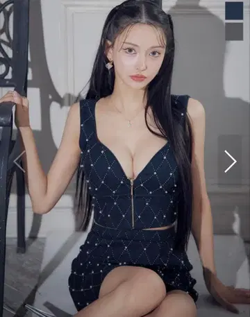 네이비 데님 타이트 드레스