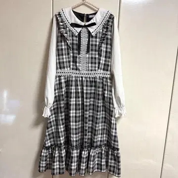 axes 체크 무늬 도킹 원피스