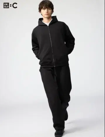 맨투맨 와이드 팬츠 유니클로 C UNIQLO:C XS 블랙