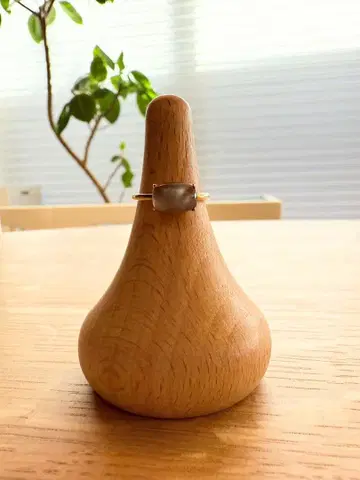 TSUTSUMI K10YG 그레이 문스톤 반지 9호 다이아 컨디션 최상