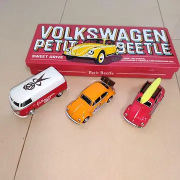 폭스바겐 모로조프 비틀 미니카 3개 & 초콜릿 캔 세트