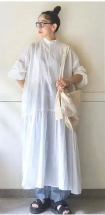 저널 스탠다드 luxe 캠브릭 티어드 원피스 화이트