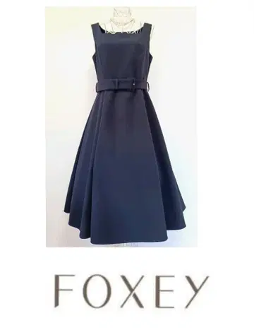 폭시 뉴욕 벨트 포함 롱 원피스 다크 네이비 레어 42