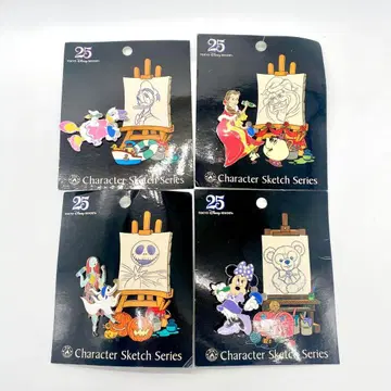 Disney 캐릭터 스케치 시리즈 핀 배지