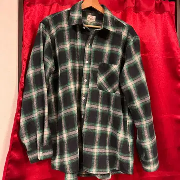 Backers 그린 계열 체크 플란넬 셔츠 M